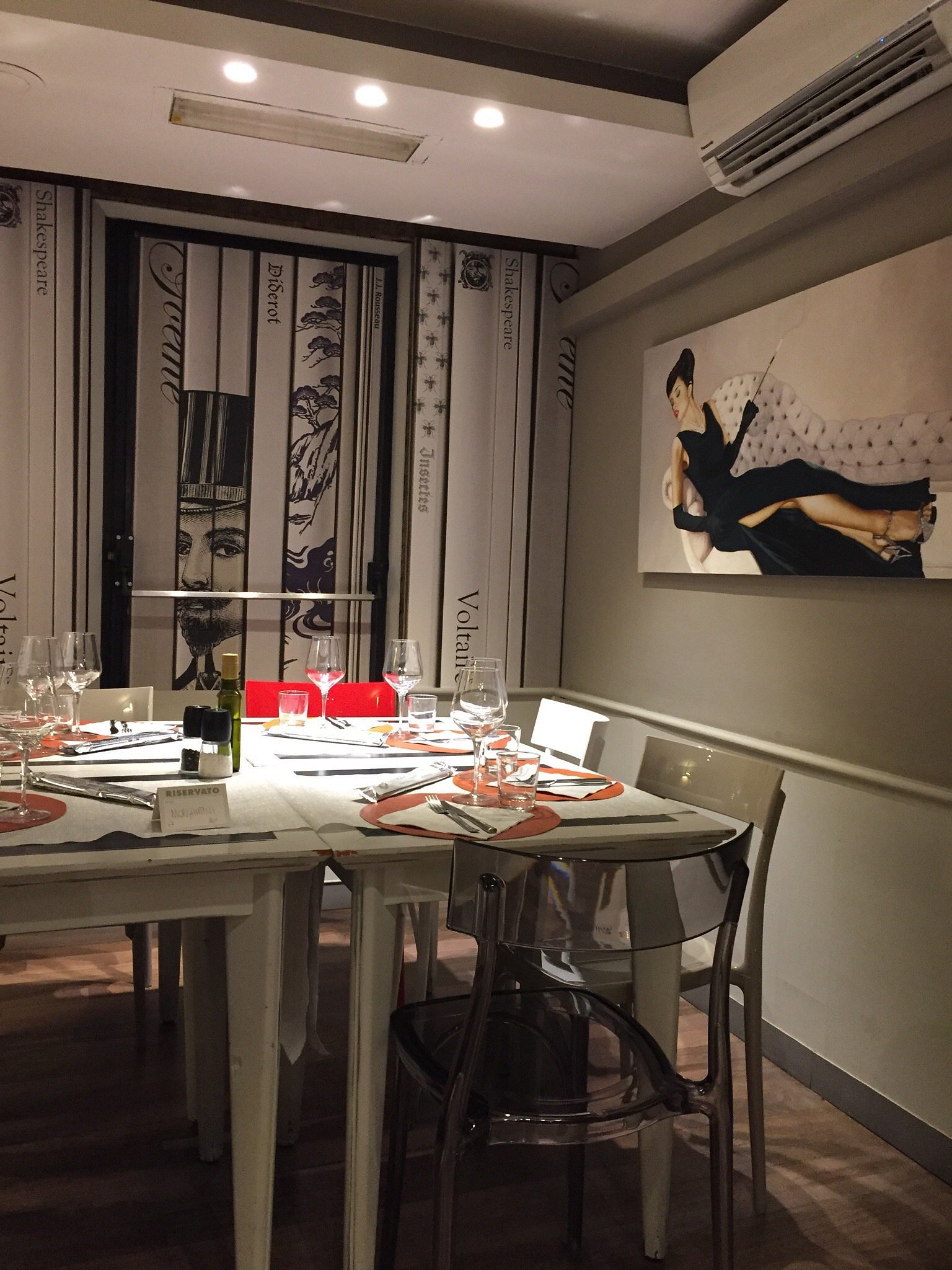 Sala riservata di Civico 27 a Novara